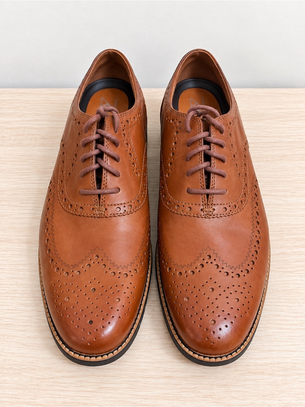 Cole Haan Tan Leather Wingtip Derbys